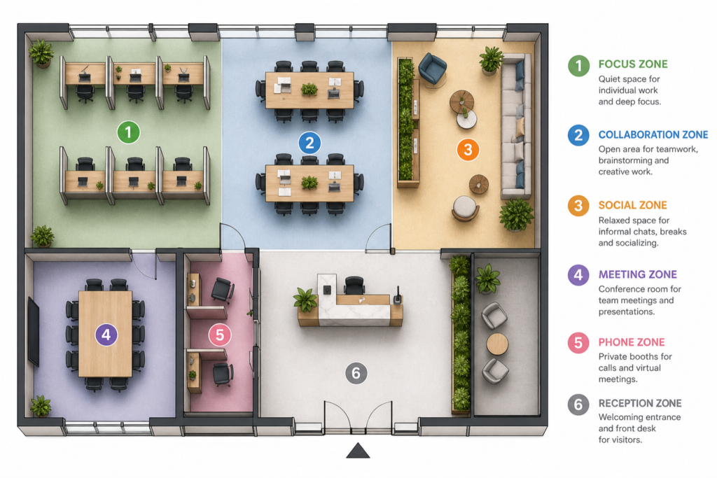 Open Plan Office Interior Design Ideas for Startups: Complete 2026 Guide image