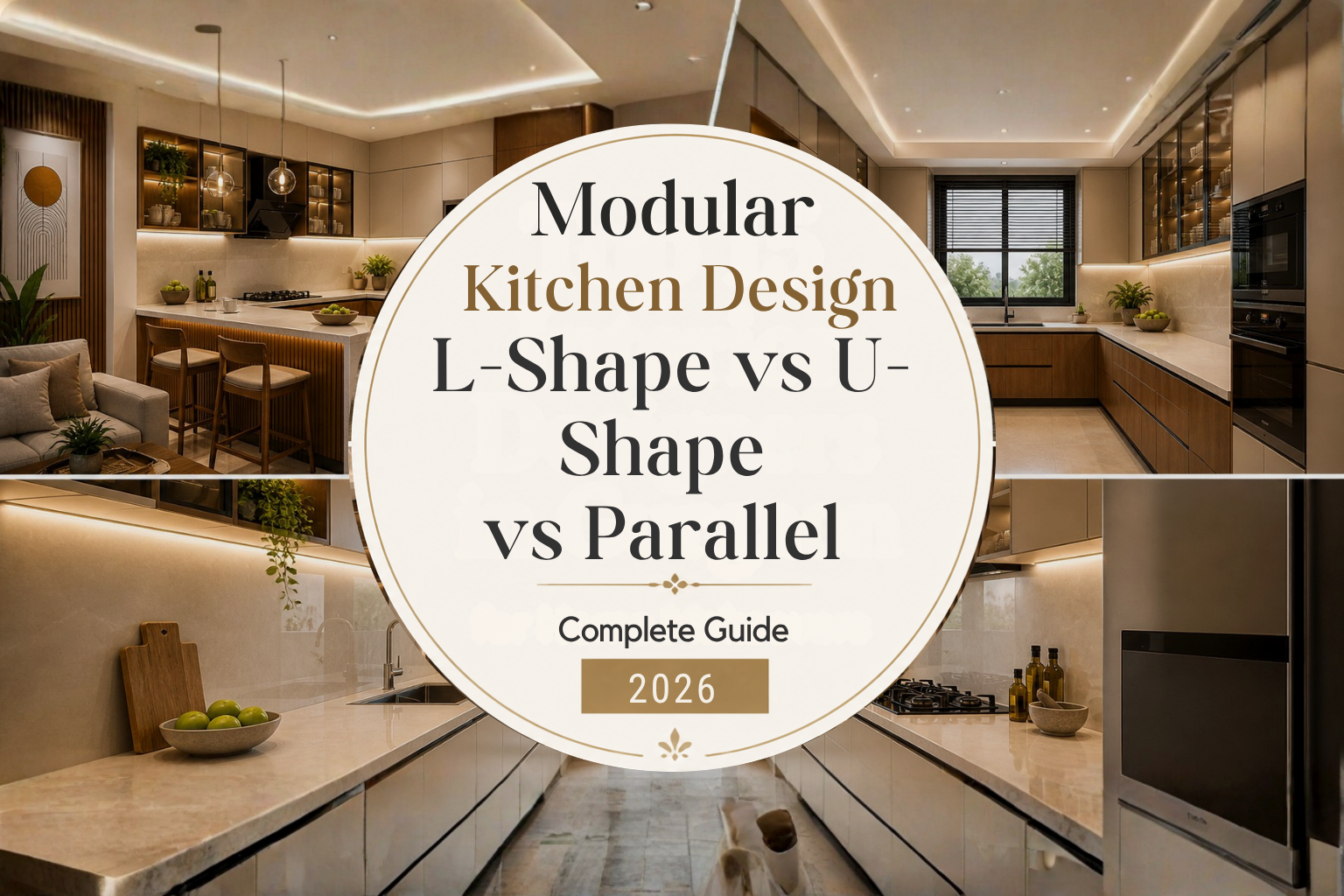 Modular Kitchen Design L-Shape vs U-Shape vs Parallel