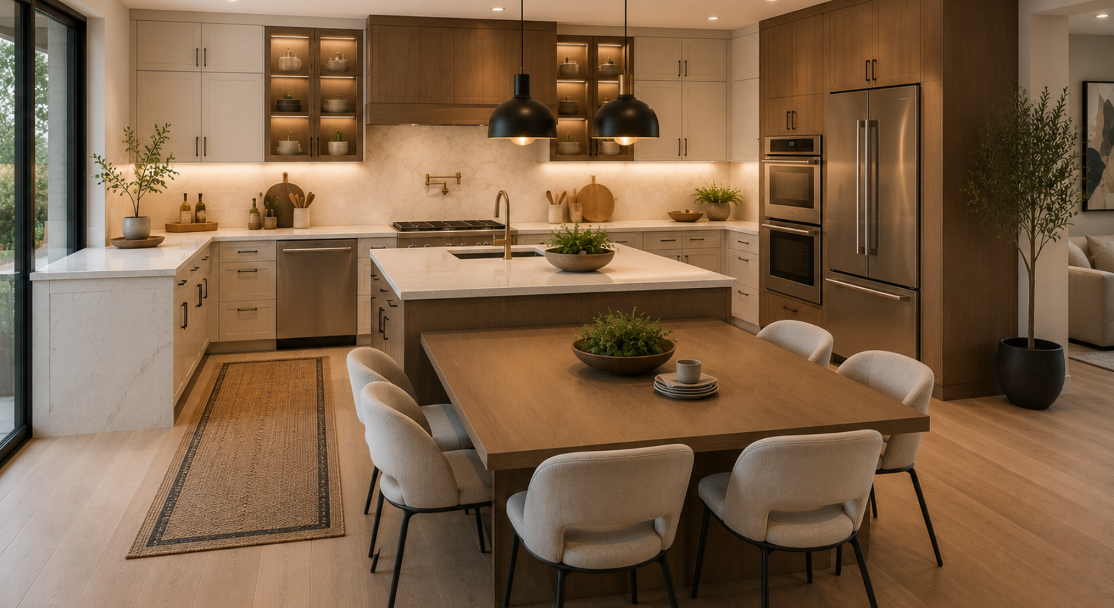 Angled T-Shape Kitchen Design
