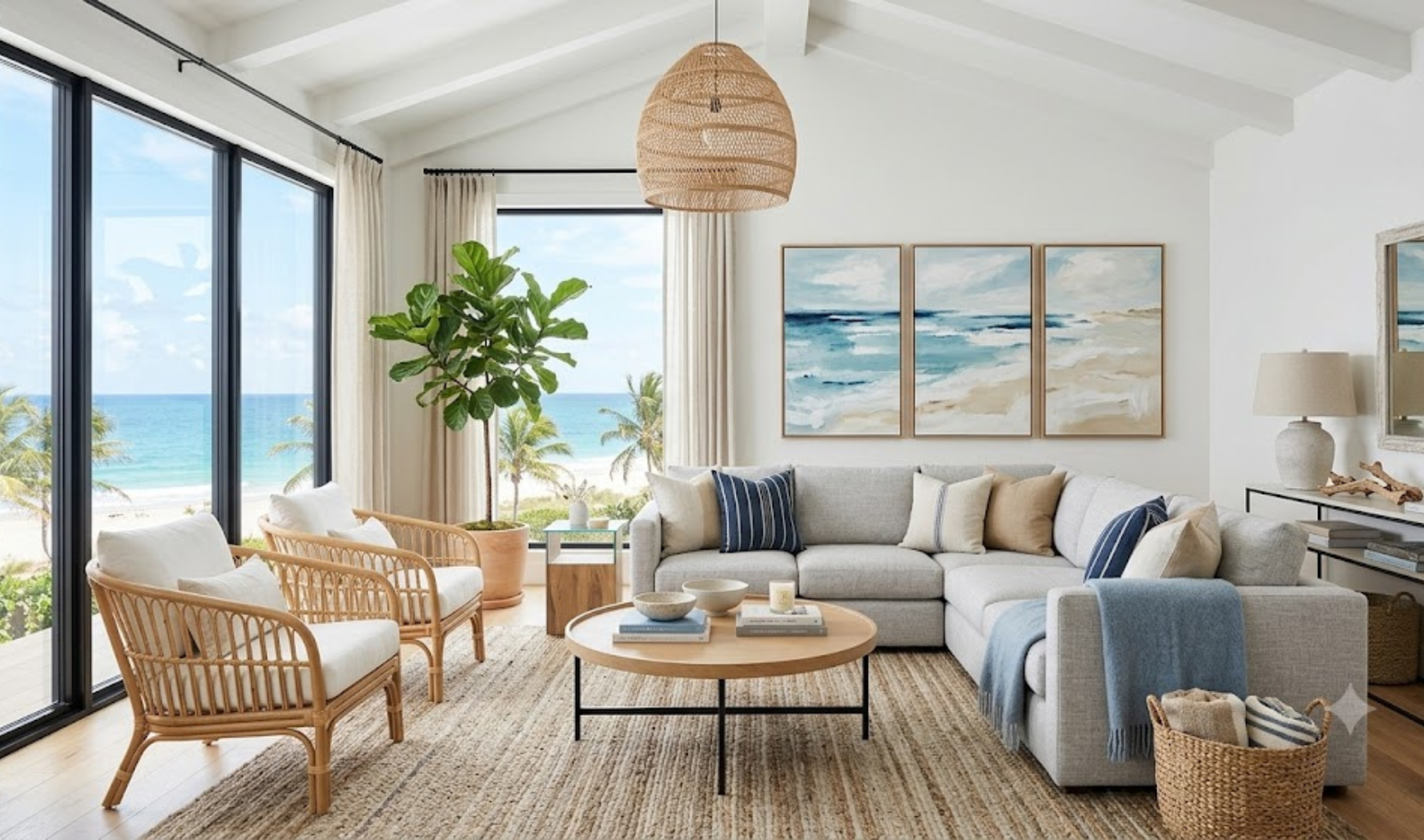 Coastal Modern Living Room Design