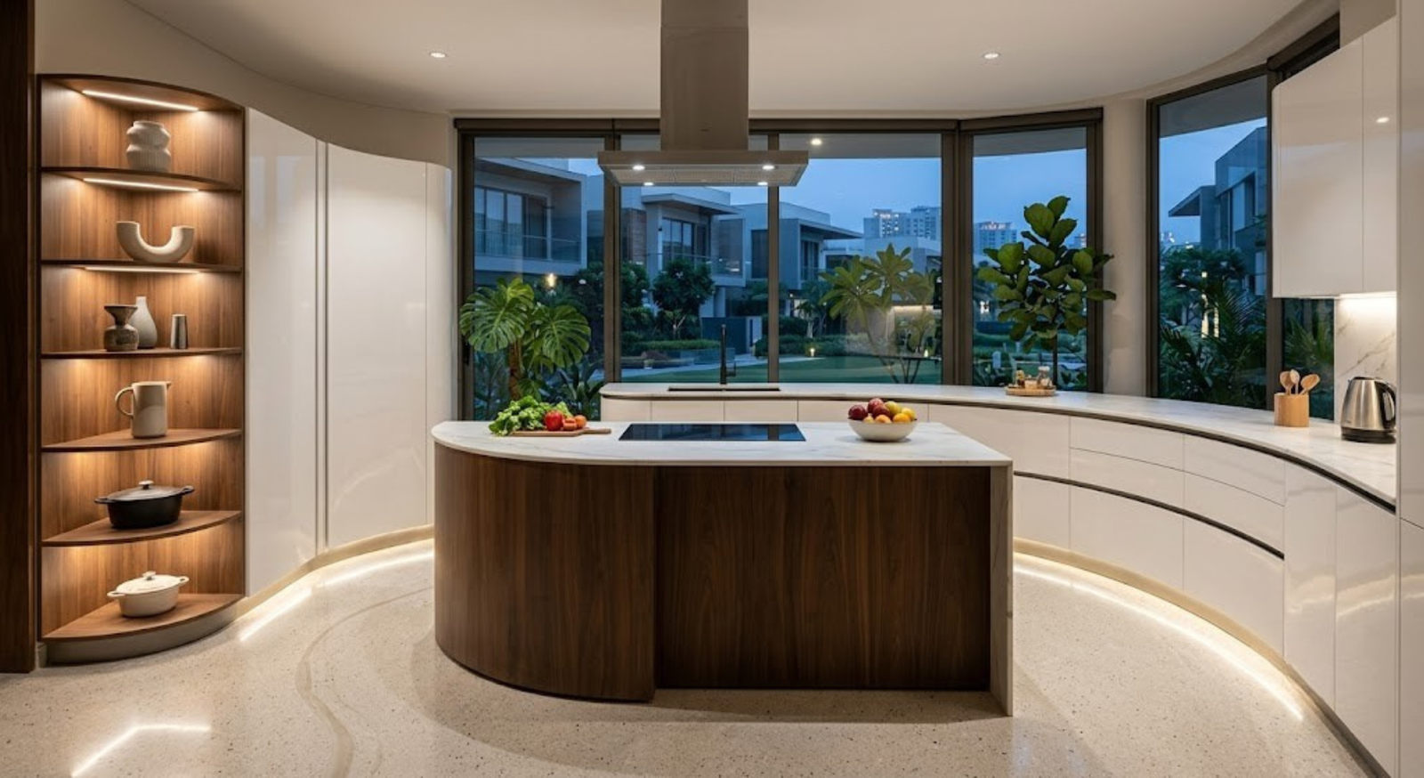 Curved or Circular Layout Kitchen Design
