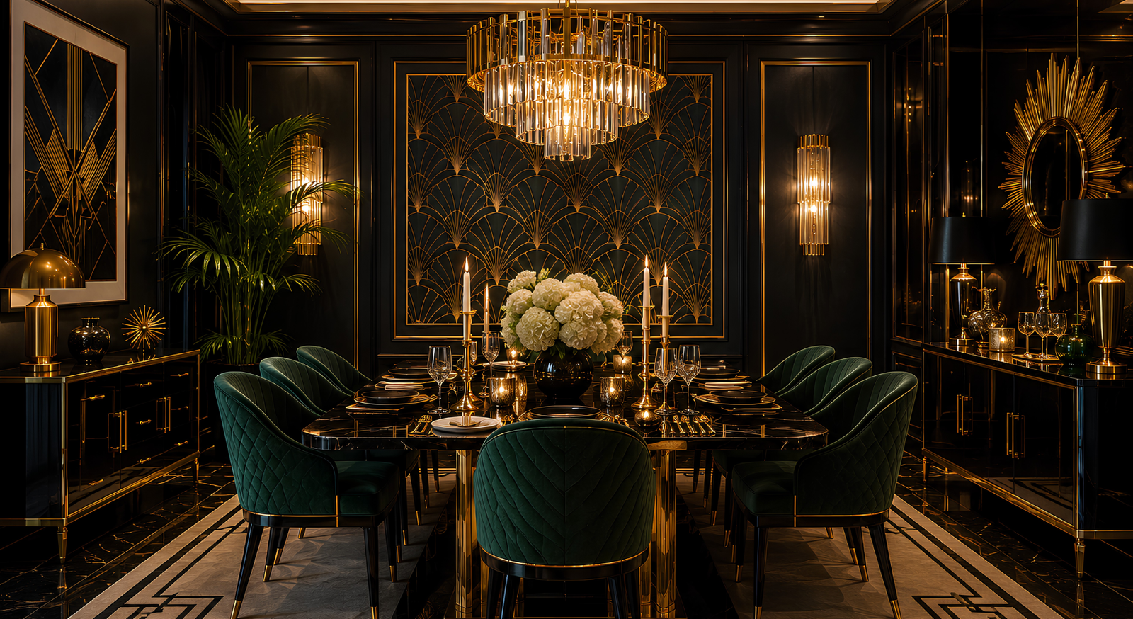 High-Glam Art Deco Dining Room Design