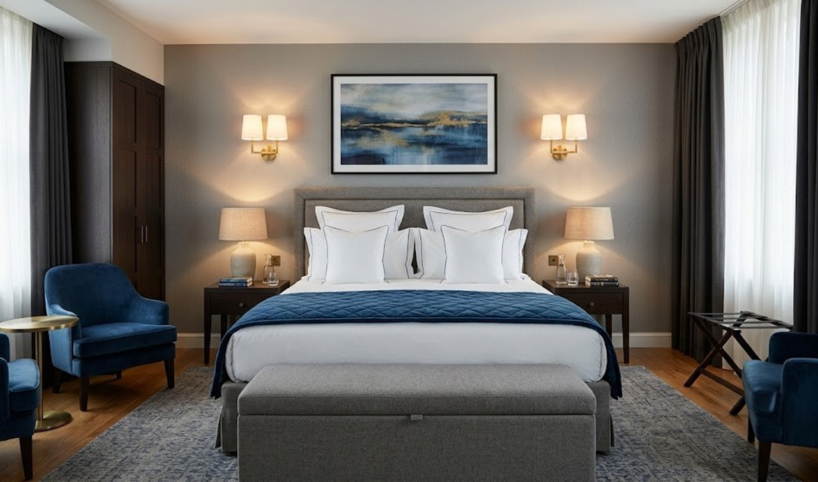 Hotel-Style Symmetry Bedroom Design