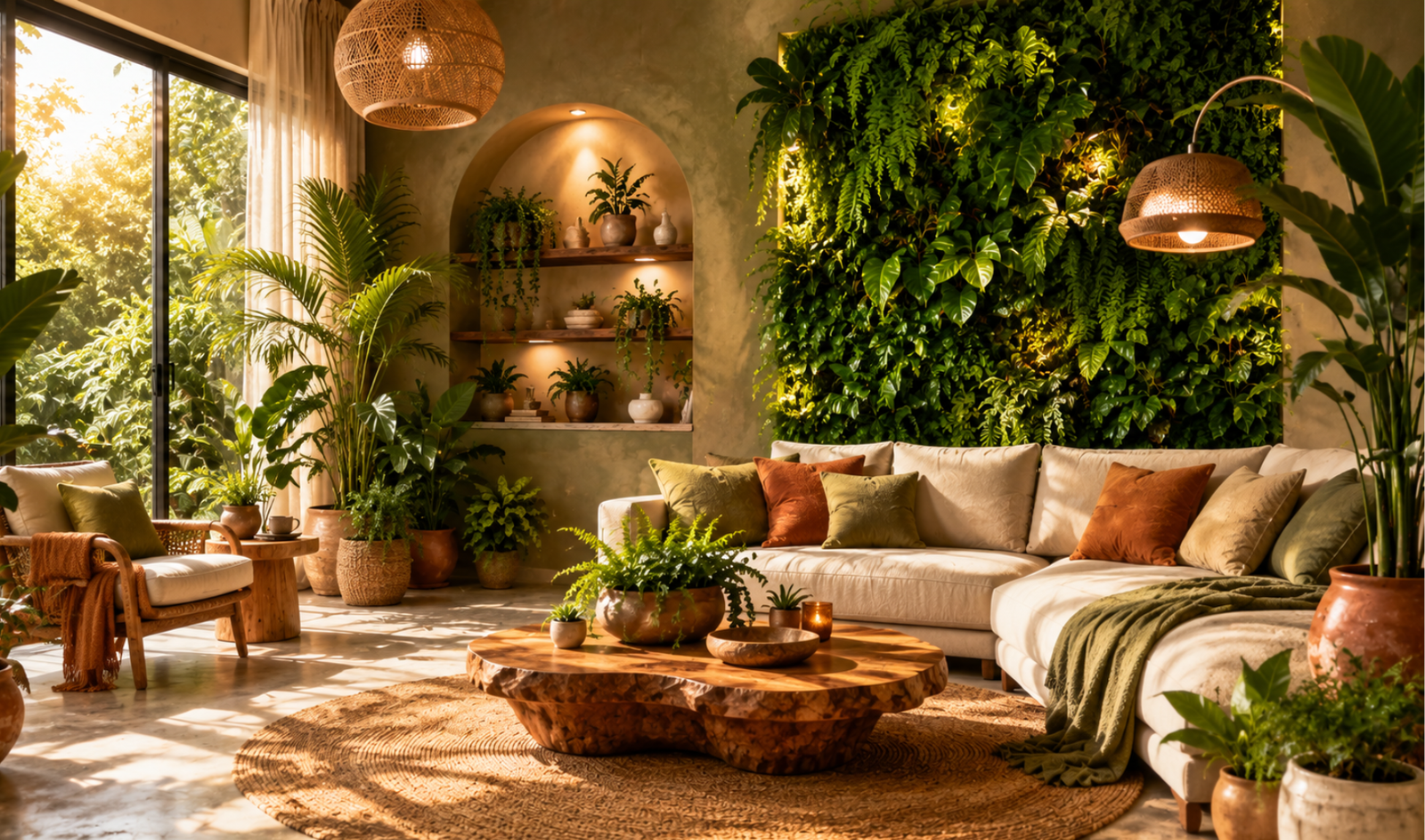 Modern Biophilic Living Room Design