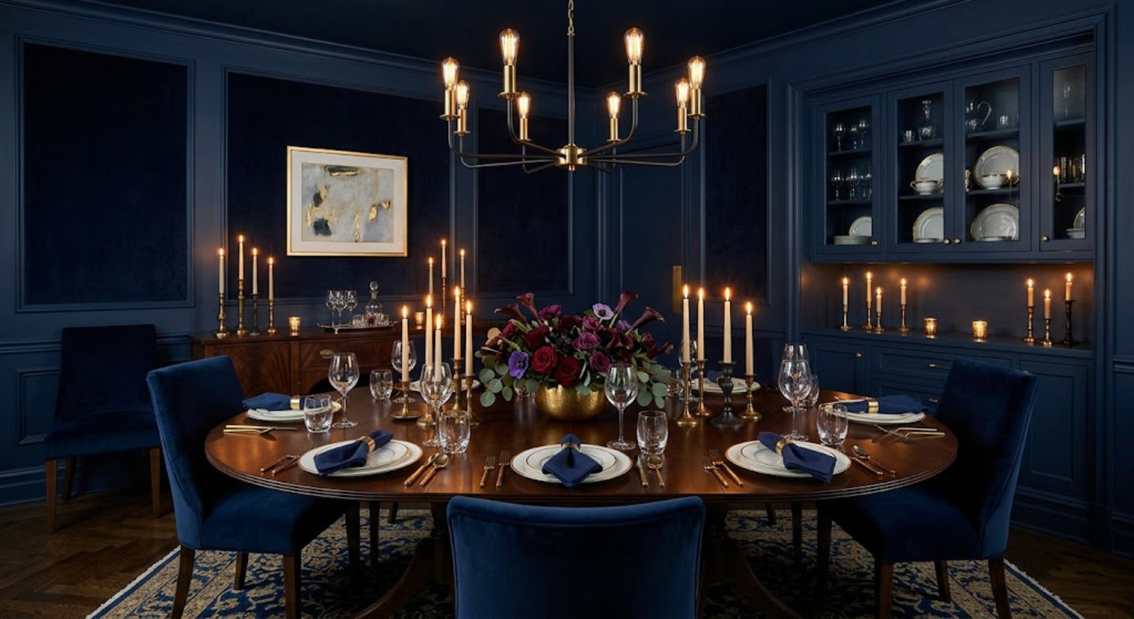 Moody and Monochromatic Dining Room Design