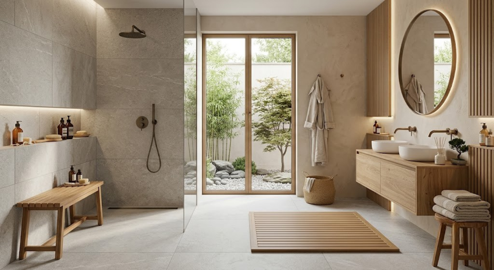 Spa-Inspired Japandi Wet Room Design