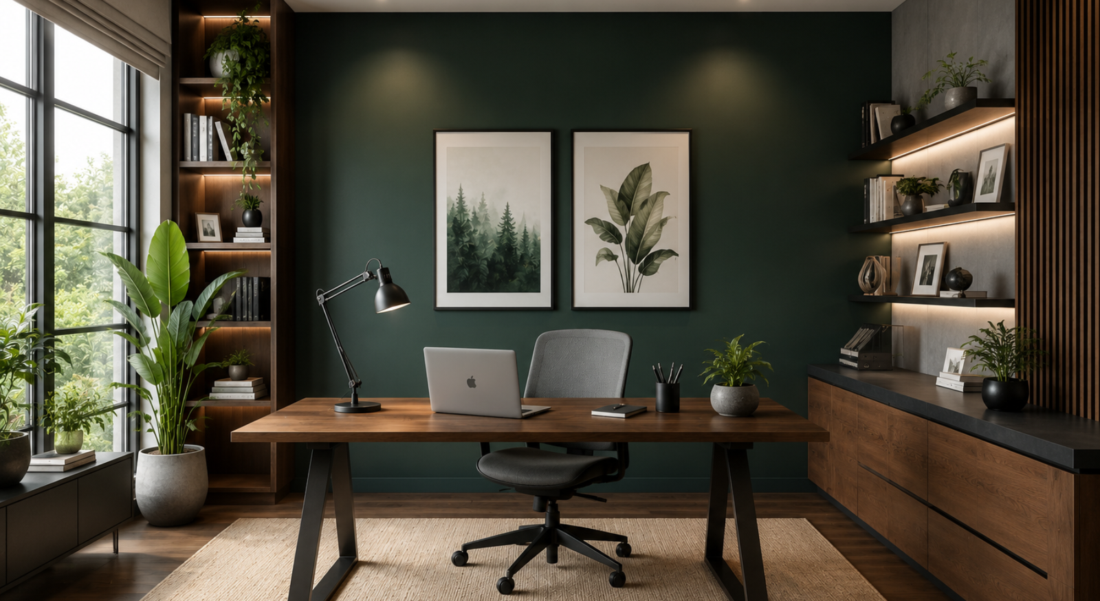 Strategic Accent Wall Home Office Design