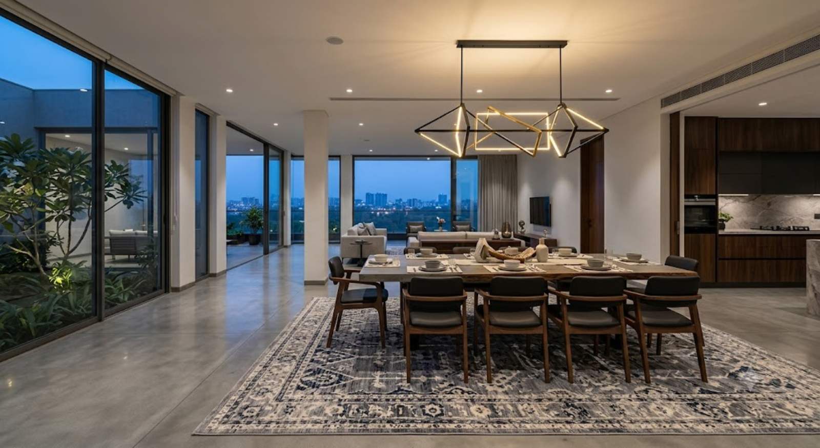 Anchored Open Concept Dining Room Design