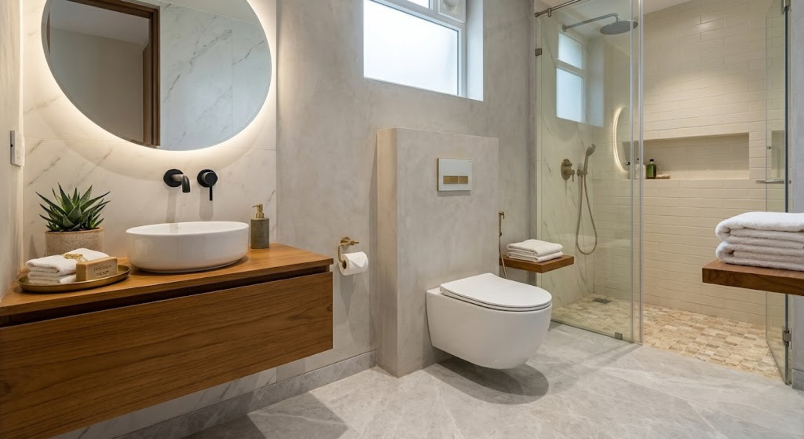 European Concealed Cistern Bathroom Design