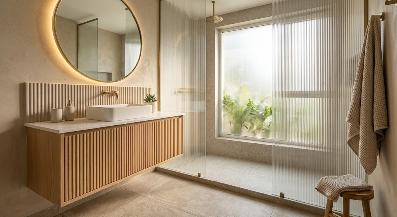 Fluted and Ribbed Textures Movement Bathroom Design
