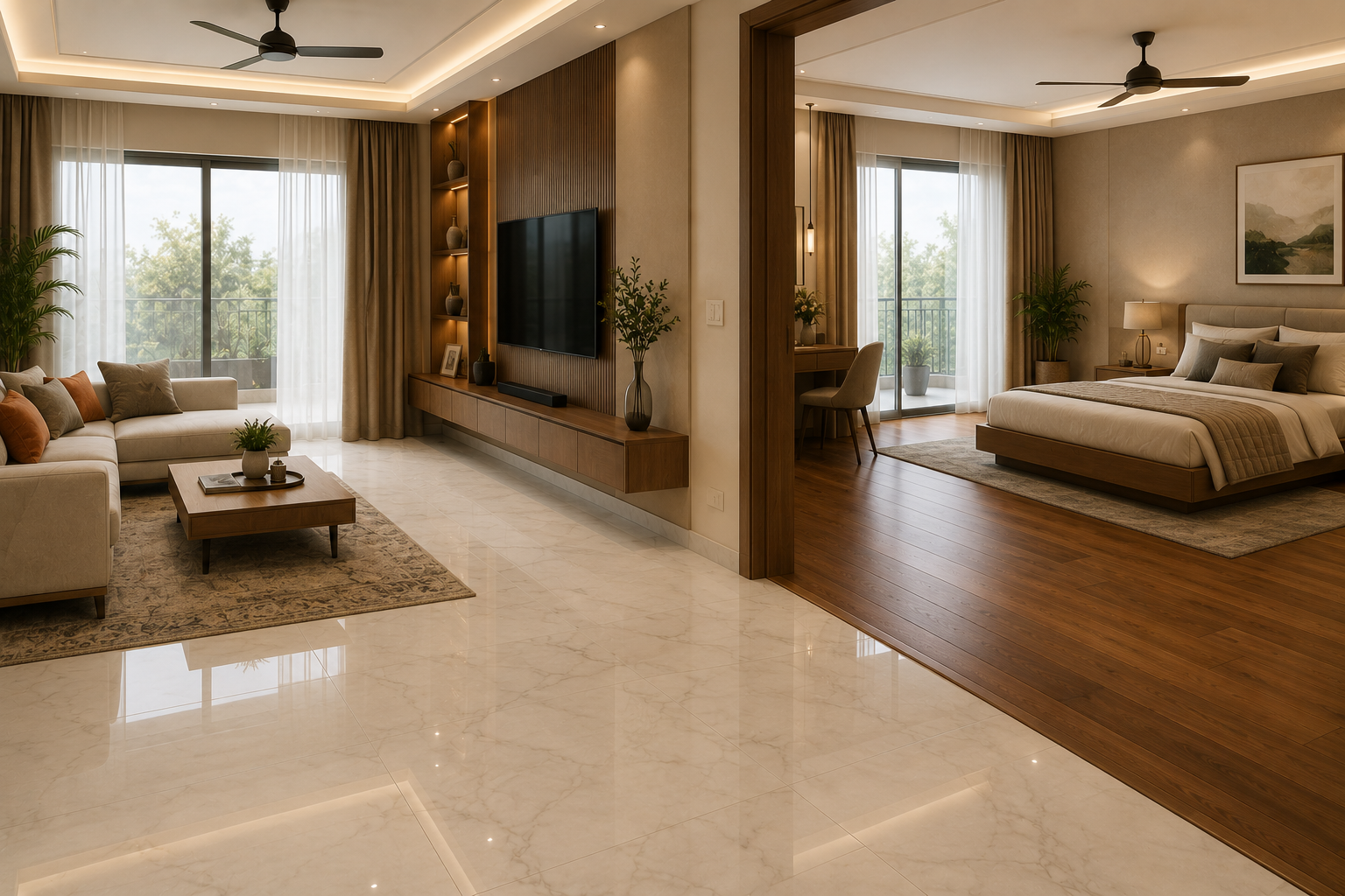 Best Flooring for Indian Homes: Tiles vs Wood vs Marble image