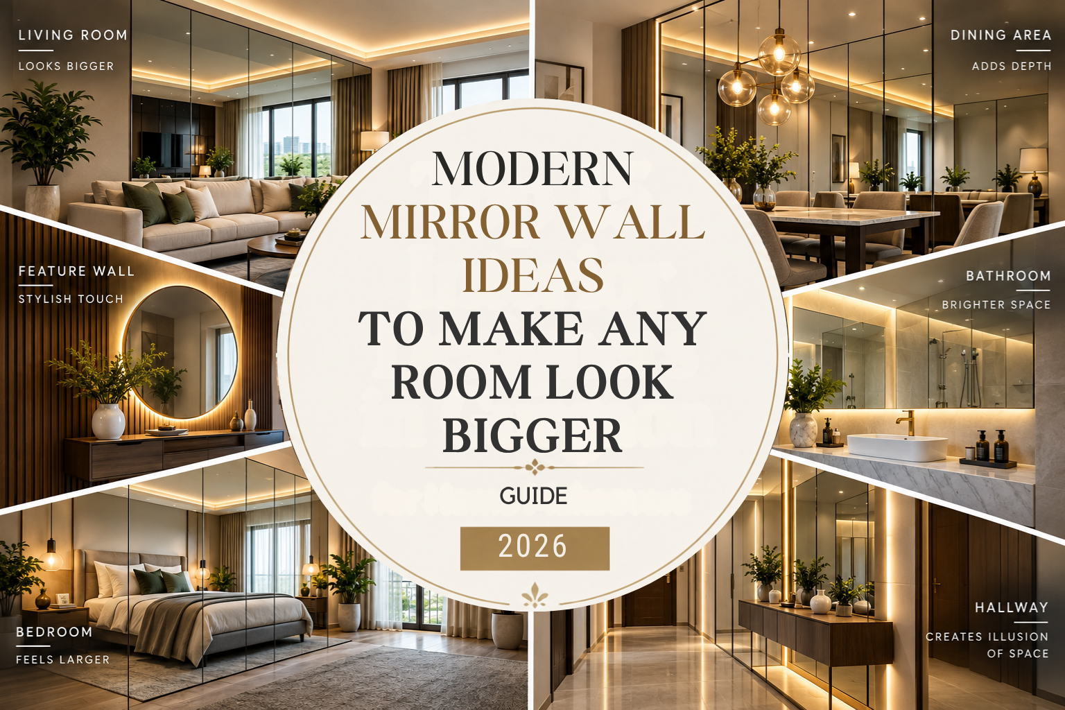 Modern Mirror Wall Ideas to Make Any Room Look Bigger